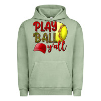 Pigment Oil Green Play ball y'all Softball Urban Hoodie - NancyCooperArtShop