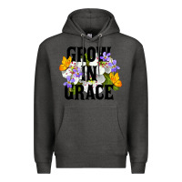 Charcoal Heather Grow In Grace Premium Hoodie - LillyAllenDesigns