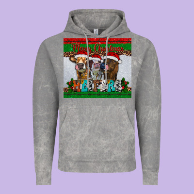 Merry Christmas Heifers Vintage Hoodie Designed By Ranaportraitstore