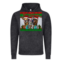 Vintage Black merry christmas heifers Vintage Hoodie - RanaPortraitStore