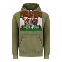 Vintage Olive merry christmas heifers Vintage Hoodie - RanaPortraitStore