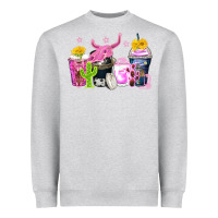Heather Grey neon western coffee cups Heavyweight Sweatshirt - Zillion Design Studio