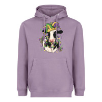 Lavender mardi gras cow Heavyweight Hoodie - MaliasSmallBusiness