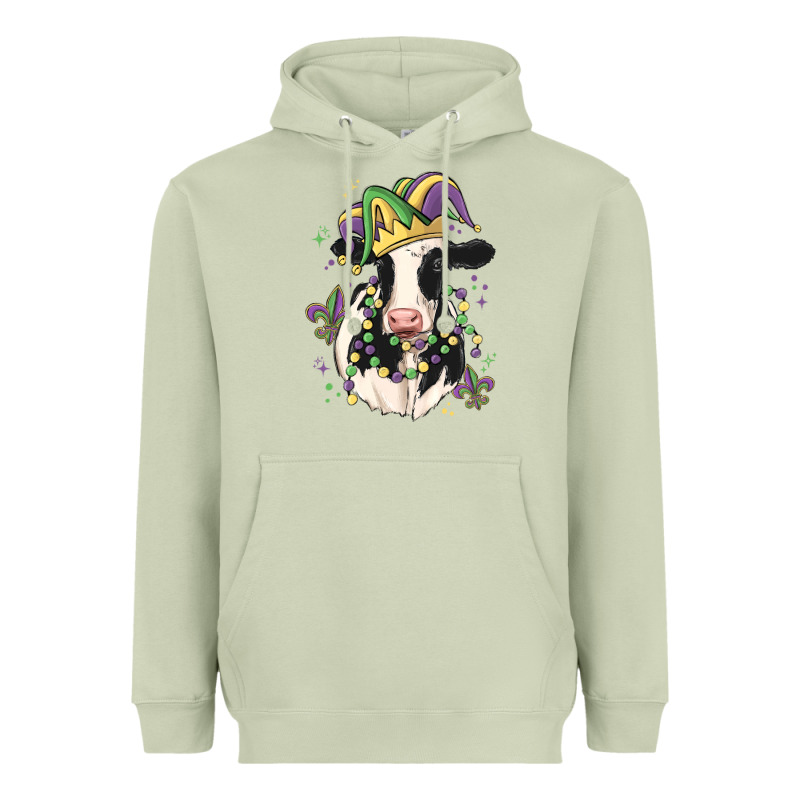 Mardi Gras Cow Heavyweight Hoodie by MaliasSmallBusiness | Teevron