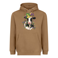 Toasted Coconut mardi gras cow Heavyweight Hoodie - MaliasSmallBusiness