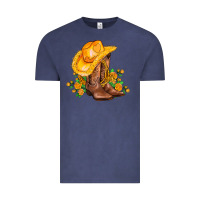 Vintage Denim yellow  cowgirl and roses Vintage Tee - AdoDesignShop