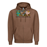 Chestnut peace love yorkshire pig Zipper Hoodie - LillyAllenDesigns