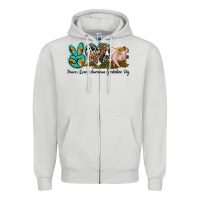 Dove Grey peace love yorkshire pig Zipper Hoodie - LillyAllenDesigns