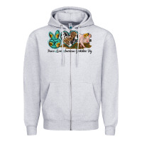 Heather Grey peace love yorkshire pig Zipper Hoodie - LillyAllenDesigns