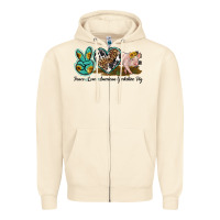 Sandshell peace love yorkshire pig Zipper Hoodie - LillyAllenDesigns