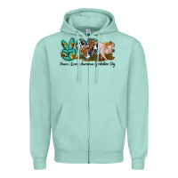 Seafoam peace love yorkshire pig Zipper Hoodie - LillyAllenDesigns