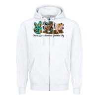 White peace love yorkshire pig Zipper Hoodie - LillyAllenDesigns