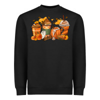 Black pumpkin spice latte coffee cups Heavyweight Sweatshirt - Zillion Design Studio