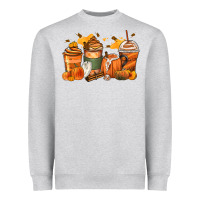 Heather Grey pumpkin spice latte coffee cups Heavyweight Sweatshirt - Zillion Design Studio