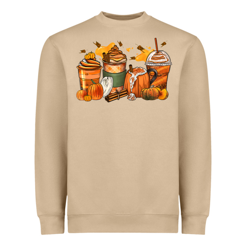 Pumpkin Spice Latte Coffee Cups Heavyweight Sweatshirt by Zillion Design Studio | Teevron