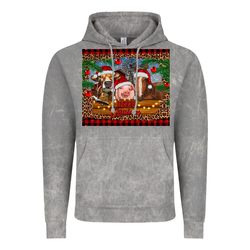 Merry Christmas Cow Pig And Horse Vintage Hoodie by RanaPortraitStore | Teevron
