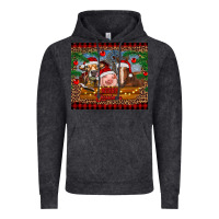 Vintage Black merry christmas cow pig and horse Vintage Hoodie - RanaPortraitStore