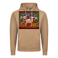 Vintage Coffee merry christmas cow pig and horse Vintage Hoodie - RanaPortraitStore
