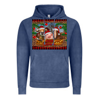Vintage Denim merry christmas cow pig and horse Vintage Hoodie - RanaPortraitStore