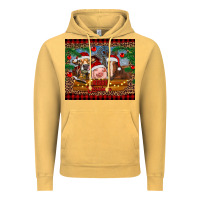 Vintage Mustard merry christmas cow pig and horse Vintage Hoodie - RanaPortraitStore