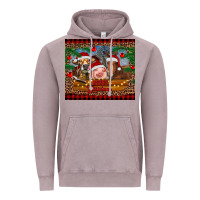 Vintage Zinc merry christmas cow pig and horse Vintage Hoodie - RanaPortraitStore