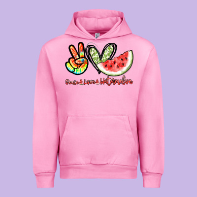 Peace Love Watermelon Urban Hoodie Designed By Nancycooperartshop