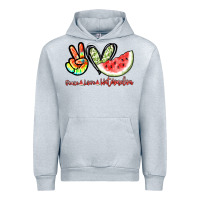 Heather Grey Peace love watermelon Urban Hoodie - NancyCooperArtShop