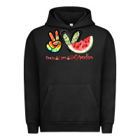 Pigment Black Peace love watermelon Urban Hoodie - NancyCooperArtShop