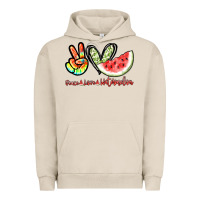 Pigment French Oak Peace love watermelon Urban Hoodie - NancyCooperArtShop