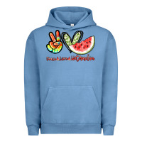 Pigment Pebble Blue Peace love watermelon Urban Hoodie - NancyCooperArtShop