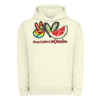 Pigment Pistachio Peace love watermelon Urban Hoodie - NancyCooperArtShop