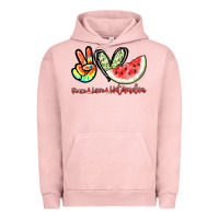 Pigment Salmon Peace love watermelon Urban Hoodie - NancyCooperArtShop