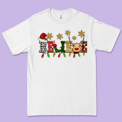 Christmas Believe Premium Tee Designed By Barkaloodesign