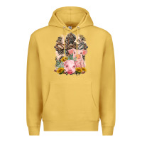 Antique Gold Western Pigs with Crosses Premium Hoodie - LillyAllenDesigns