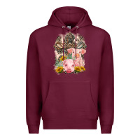 Burgundy Western Pigs with Crosses Premium Hoodie - LillyAllenDesigns