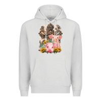 Dove Grey Western Pigs with Crosses Premium Hoodie - LillyAllenDesigns