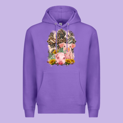 Western Pigs With Crosses Premium Hoodie Designed By Lillyallendesigns