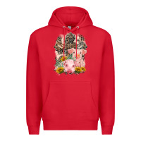 Red Western Pigs with Crosses Premium Hoodie - LillyAllenDesigns