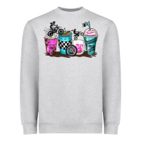 Heather Grey motocross coffee cups Heavyweight Sweatshirt - Zillion Design Studio