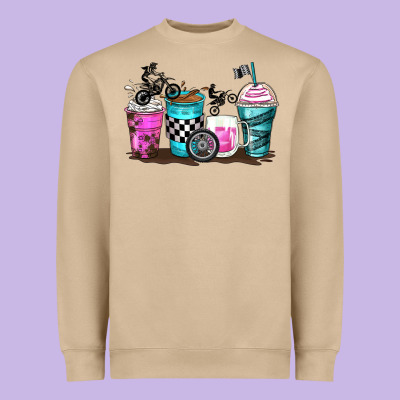 Motocross Coffee Cups Heavyweight Sweatshirt Designed By Zillion Design Studio