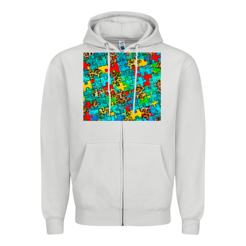 Autism Awareness Puzzle Zipper Hoodie by BarkalooDesign | Teevron