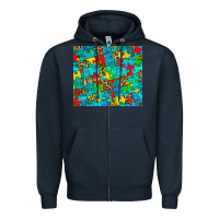 Navy autism awareness puzzle Zipper Hoodie - BarkalooDesign