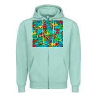 Seafoam autism awareness puzzle Zipper Hoodie - BarkalooDesign
