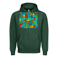 Sports Green autism awareness puzzle Zipper Hoodie - BarkalooDesign