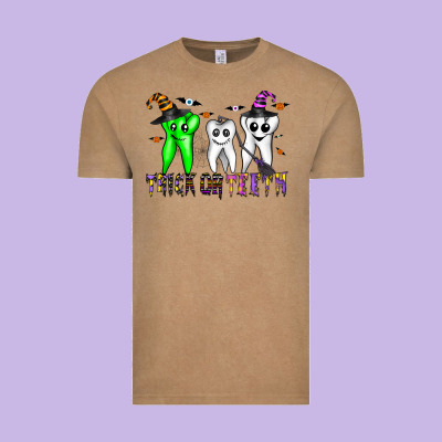 Trick Or Teeth Vintage Tee Designed By Cowhidedigitalart