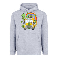 Heather Grey st. patrick's day school bus Heavyweight Hoodie - MaliasSmallBusiness