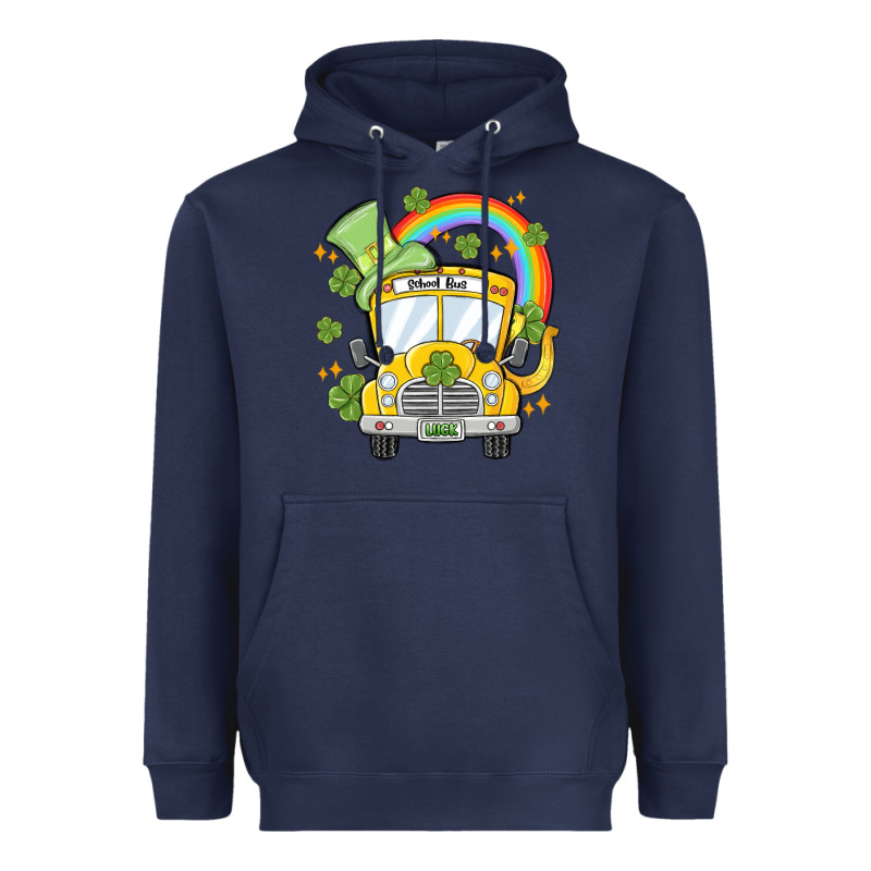 St. Patrick's Day School Bus Heavyweight Hoodie by MaliasSmallBusiness | Teevron