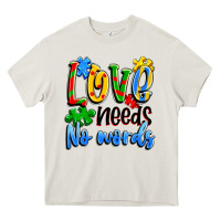 Cream love needs no words Heavy Core Tee - Artiststas