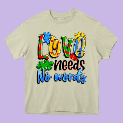 Love Needs No Words Heavy Core Tee Designed By Artiststas