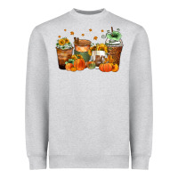 Heather Grey fall coffee cups Heavyweight Sweatshirt - Zillion Design Studio